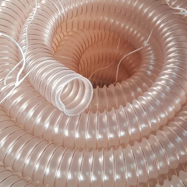 Poliüretan Bakır Telli Şeffaf Hortum ( İç çap 60mm)  (boy 3mt)  Pu 070 Toz Talaş Emiş