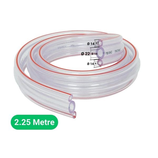 Süt Sağma Makinesi Üçlü Süt Hortumu (Ø14xØ22/Ø7xØ14mm) (2,25M - Kesili)