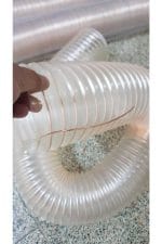 Poliüretan Bakır Telli Şeffaf Hortum (İç çap 127mm) (5mt ) Pu 070 Toz Talaş Emiş