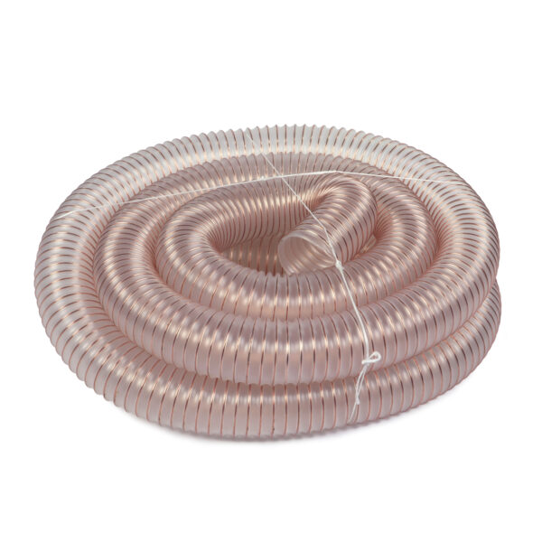 Poliüretan Bakır Telli Şeffaf Hortum (İç çap 45 mm) (10 mt ) Pu 070 Toz Talaş Emiş